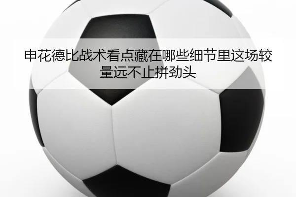 申花德比战术看点藏在哪些细节里这场较量远不止拼劲头